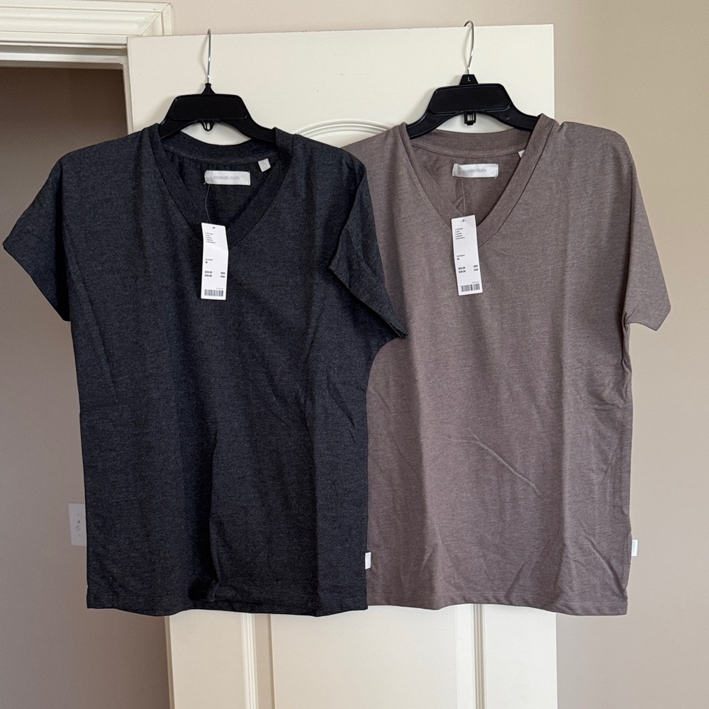 Men's V-Neck Short Sleeve Tee - Charcoal and Taupe, NWT